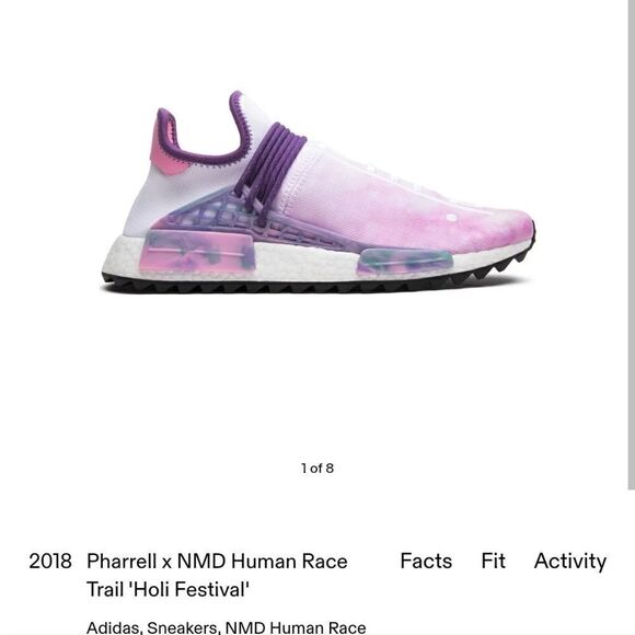 Adidas Pharrell × NMD Human Race Trail Holi Festival Mens Size 10 - Picture 5 of 16